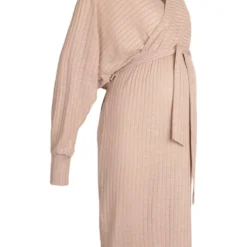 Maternité - Robe Pull En Maille Côtelée -Pas Cher Vêtue Diva Magasin bzz45065 camel xl 2