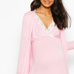 Maternité - Ensemble Avec Robe De Chambre Et Nuisette -Pas Cher Vêtue Diva Magasin bzz45728 grey20marl xl 3
