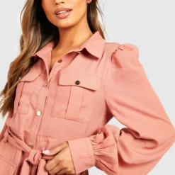 Robe Chemise à Poche Cargo 9 Robe Chemise à Poche Cargo -Pas Cher Vêtue Diva Magasin dzz01622 rose xl 3 scaled