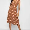 Robe Cache-cœur à Imprimé Pois -Pas Cher Vêtue Diva Magasin dzz29501 terracotta xl