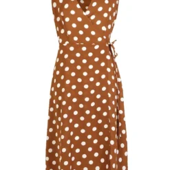 Robe Cache-cœur à Imprimé Pois -Pas Cher Vêtue Diva Magasin dzz29501 terracotta xl 2