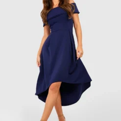 Robe Patineuse à Col Bateau