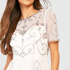 Robe Patineuse Ornementée -Pas Cher Vêtue Diva Magasin dzz88653 nude xl 3