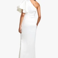 Robe Longue à Manche Unique Bouffante -Pas Cher Vêtue Diva Magasin fzz06425 white xl 1 scaled