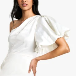 Robe Longue à Manche Unique Bouffante -Pas Cher Vêtue Diva Magasin fzz06425 white xl 3 scaled