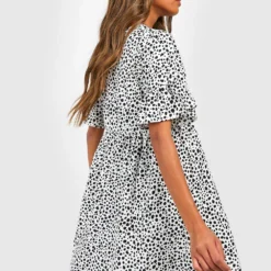 Robe Babydoll Imprimé Dalmatien -Pas Cher Vêtue Diva Magasin fzz09787 ivory xl 1