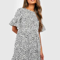 Robe Babydoll Imprimé Dalmatien -Pas Cher Vêtue Diva Magasin fzz09787 ivory xl 2