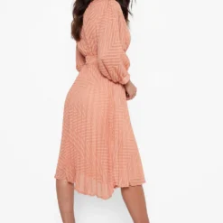 Robe Mi Longue Plissée à Manches Ballon 7 Robe Mi Longue Plissée à Manches Ballon -Pas Cher Vêtue Diva Magasin fzz18831 soft20pink xl 1