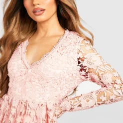 Robe Patineuse En Dentelle à Manches Longues -Pas Cher Vêtue Diva Magasin fzz26200 soft20pink xl 3