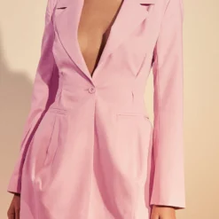 Robe Blazer Cintrée -Pas Cher Vêtue Diva Magasin fzz33840 pink xl 3