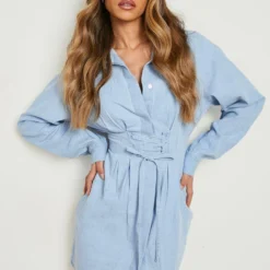 Robe Corset En Jean à Lacets