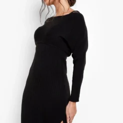 Ensemble Côtelé Avec Crop Top Et Robe -Pas Cher Vêtue Diva Magasin fzz37379 black xl 3