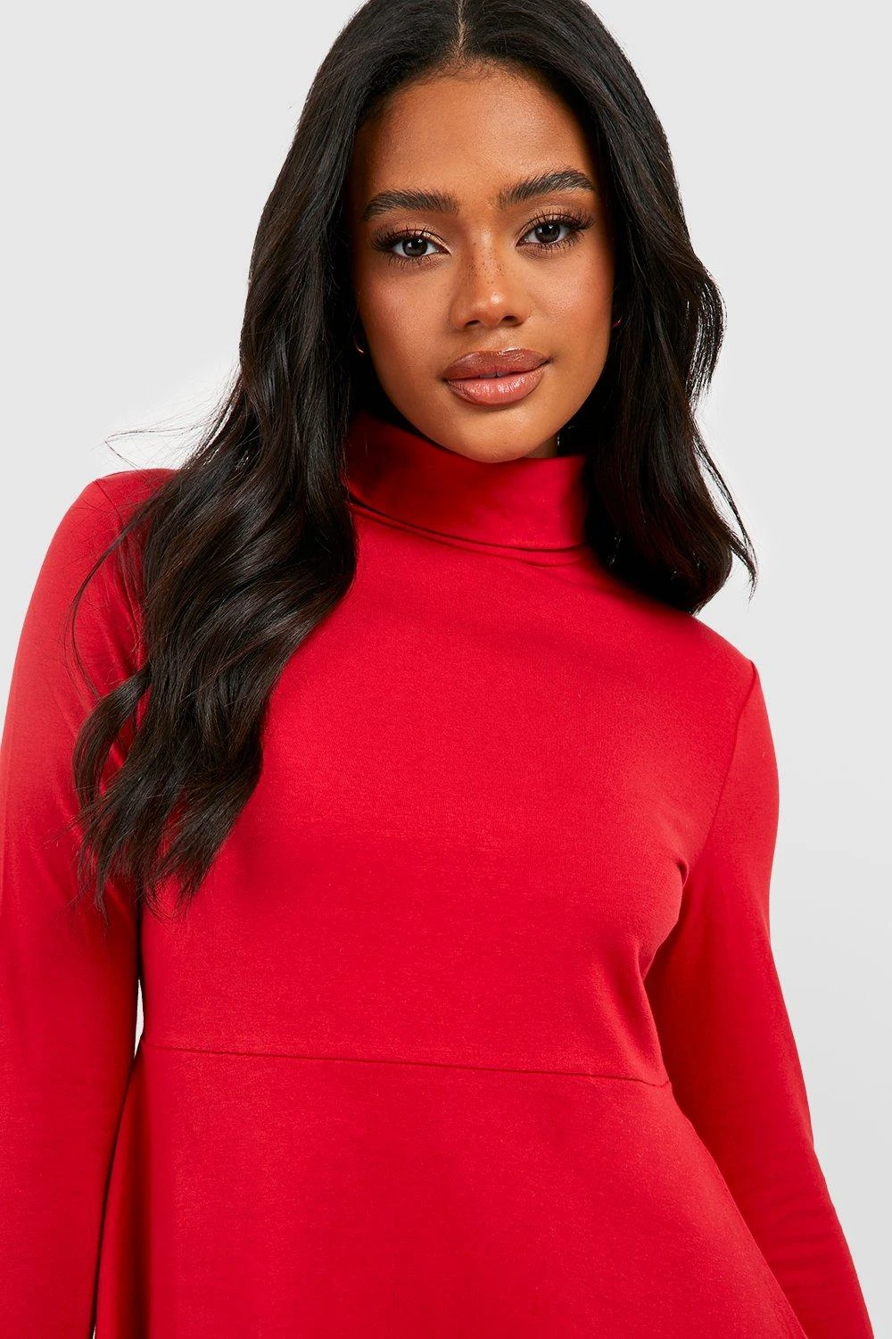 Robe Patineuse à Col Montant Et Manches Longues 6 Robe Patineuse à Col Montant Et Manches Longues – Image 4