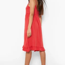 Robe Babydoll à Volants Et Bretelles -Pas Cher Vêtue Diva Magasin fzz68147 red xl 1