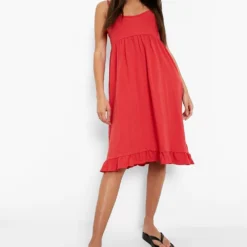 Robe Babydoll à Volants Et Bretelles -Pas Cher Vêtue Diva Magasin fzz68147 red xl 2