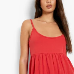 Robe Babydoll à Volants Et Bretelles -Pas Cher Vêtue Diva Magasin fzz68147 red xl 3