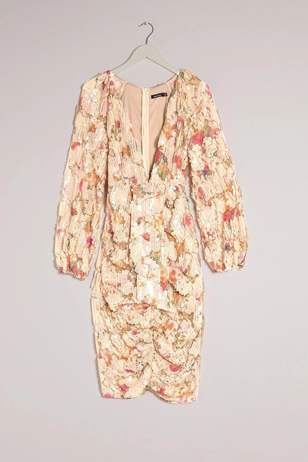 Robe Mi-longue à Paillettes Et Manches Bouffantes 5 Robe Mi-longue à Paillettes Et Manches Bouffantes – Image 3