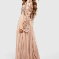 Robe De Demoiselle D'honneur Longue Ornementée -Pas Cher Vêtue Diva Magasin fzz69844 blush xl 1