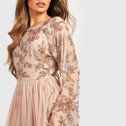 Robe De Demoiselle D'honneur Longue Ornementée -Pas Cher Vêtue Diva Magasin fzz69844 blush xl 3