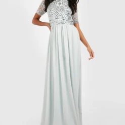 Robe De Demoiselle D'honneur Longue Ornementée -Pas Cher Vêtue Diva Magasin fzz69858 ice20blue xl 2