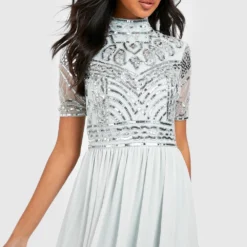 Robe De Demoiselle D'honneur Longue Ornementée -Pas Cher Vêtue Diva Magasin fzz69858 ice20blue xl 3