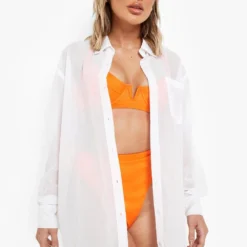 Robe Chemise De Plage En Mousseline De Soie