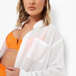 Robe Chemise De Plage En Mousseline De Soie -Pas Cher Vêtue Diva Magasin gzz00302 white xl 3