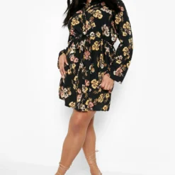 Grande Taille - Robe Chemise Avec Cordon De Serrage à La Taille 8 Grande Taille - Robe Chemise Avec Cordon De Serrage à La Taille -Pas Cher Vêtue Diva Magasin gzz01000 black xl 2