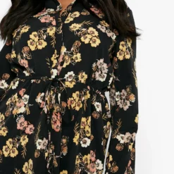 Grande Taille - Robe Chemise Avec Cordon De Serrage à La Taille 9 Grande Taille - Robe Chemise Avec Cordon De Serrage à La Taille -Pas Cher Vêtue Diva Magasin gzz01000 black xl 3