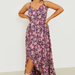 Grande Taille - Robe Mi-longue Volantée Avec Fermeture à Boutons -Pas Cher Vêtue Diva Magasin gzz01027 navy xl 2