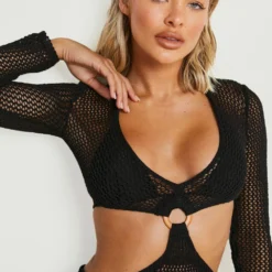 BOOHOO Robe De Plage En Crochet à Anneau 9 BOOHOO Robe De Plage En Crochet à Anneau -Pas Cher Vêtue Diva Magasin gzz03004 black xl 3