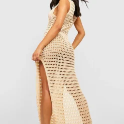 Petite - Robe De Plage Longue Recyclée En Crochet -Pas Cher Vêtue Diva Magasin gzz05822 stone xl 1