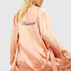 Robe De Chambre Premium Recyclée à Broderie Bridesmaid