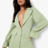 Petite - Robe Blazer à Manches évasées -Pas Cher Vêtue Diva Magasin gzz08606 mint xl