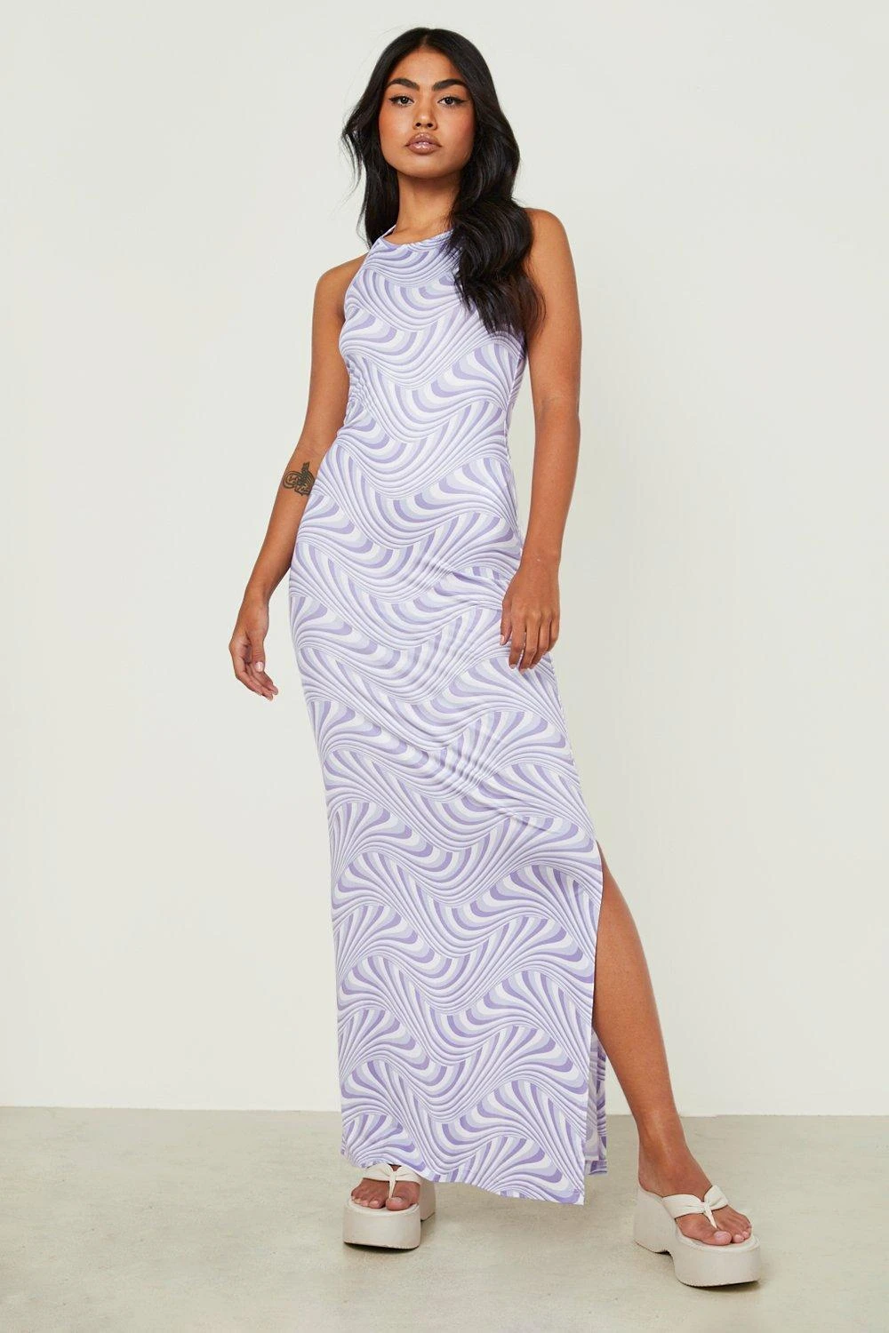 Robe Longue Dos Nu à Rayures 5 Robe Longue Dos Nu à Rayures – Image 3