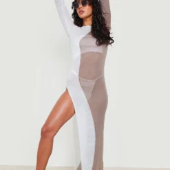 BOOHOO Robe De Plage Côtelée à Fente 8 BOOHOO Robe De Plage Côtelée à Fente -Pas Cher Vêtue Diva Magasin gzz09106 taupe xl 2