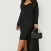 Grande Taille - Ensemble Avec Cardigan Long Et Robe Bustier Mi-longue