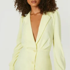 Tall - Robe Blazer Froncée 9 Tall - Robe Blazer Froncée -Pas Cher Vêtue Diva Magasin gzz11902 lemon xl 3