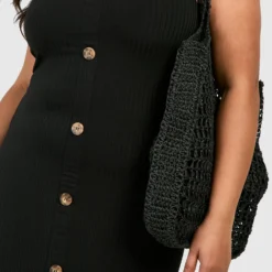 Grande Taille - Ensemble Avec Robe Mi-longue Boutonnée Et Pardessus -Pas Cher Vêtue Diva Magasin gzz12098 black xl 3 scaled