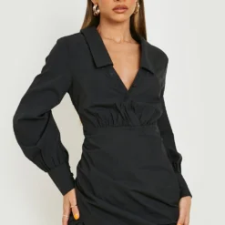 Robe Chemise Cache-cœur Froncée