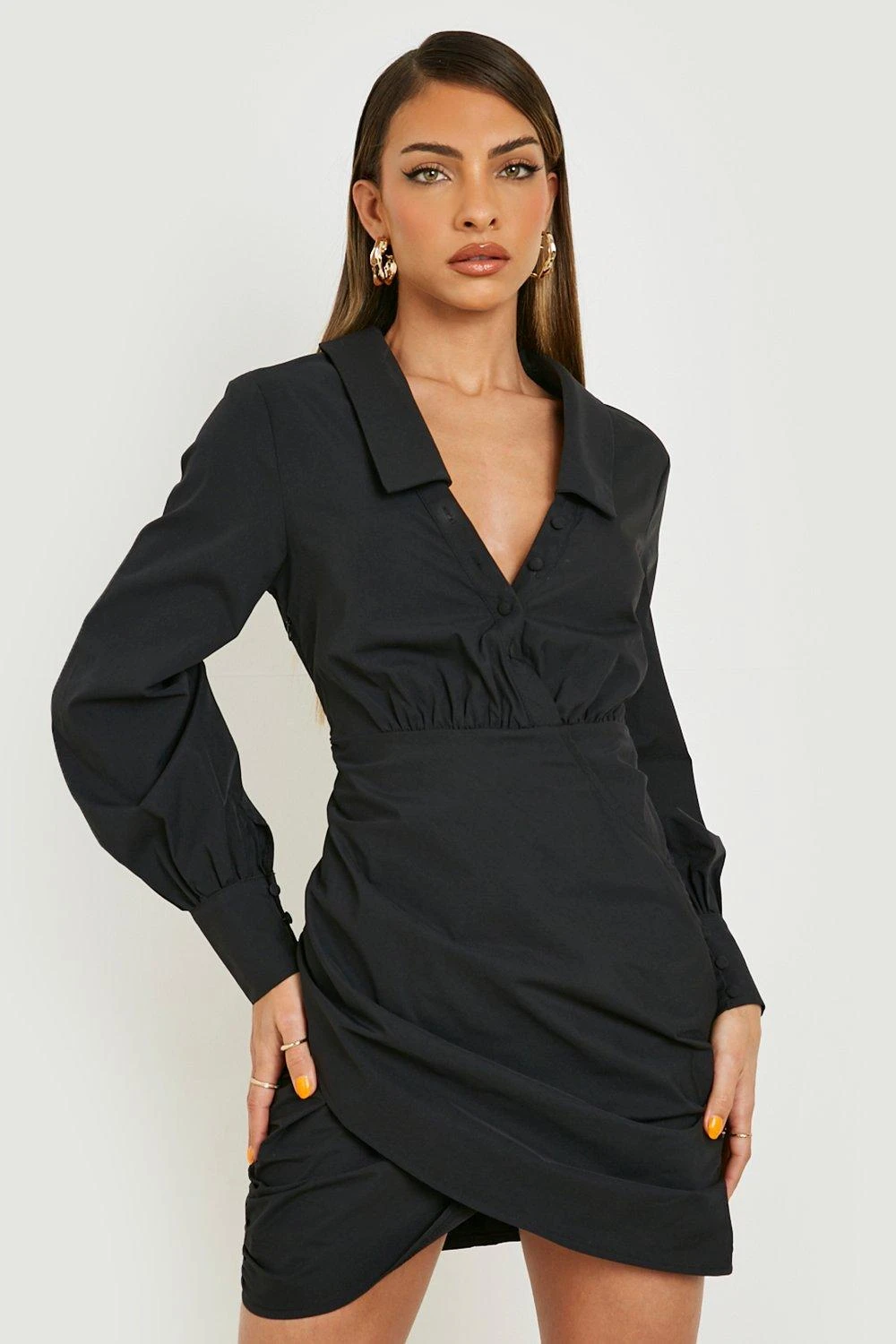 Robe Chemise Cache-cœur Froncée 3 Robe Chemise Cache-cœur Froncée