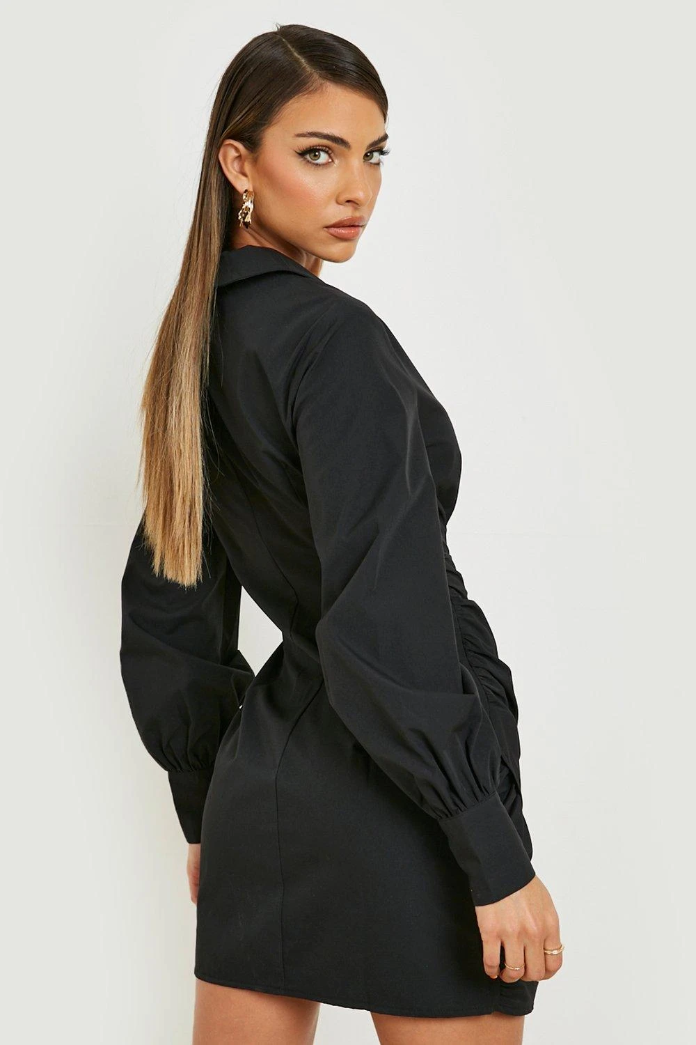 Robe Chemise Cache-cœur Froncée 4 Robe Chemise Cache-cœur Froncée – Image 2