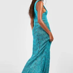 Robe De Plage En Crochet 7 Robe De Plage En Crochet -Pas Cher Vêtue Diva Magasin gzz13047 aqua xl 1