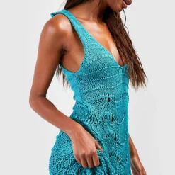 Robe De Plage En Crochet 9 Robe De Plage En Crochet -Pas Cher Vêtue Diva Magasin gzz13047 aqua xl 3