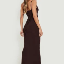 Robe Longue Effet Soyeux 7 Robe Longue Effet Soyeux -Pas Cher Vêtue Diva Magasin gzz13637 chocolate xl 1