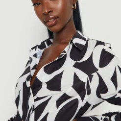 Robe Portefeuille Imprimée -Pas Cher Vêtue Diva Magasin gzz16098 black xl 3