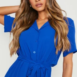 Robe Chemise à Attaches -Pas Cher Vêtue Diva Magasin gzz16243 bright20blue xl 3