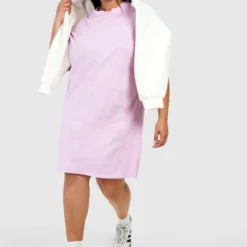 Grande Taille - Robe T-shirt Surteinte -Pas Cher Vêtue Diva Magasin gzz16817 lilac xl 2 scaled