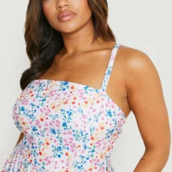 Grande Taille - Robe Droite à Broderies Fleuries -Pas Cher Vêtue Diva Magasin gzz16821 white xl 3