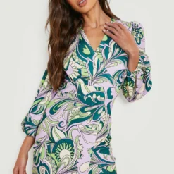 Robe Blazer Cache-cœur Imprimée -Pas Cher Vêtue Diva Magasin gzz16910 green xl 3